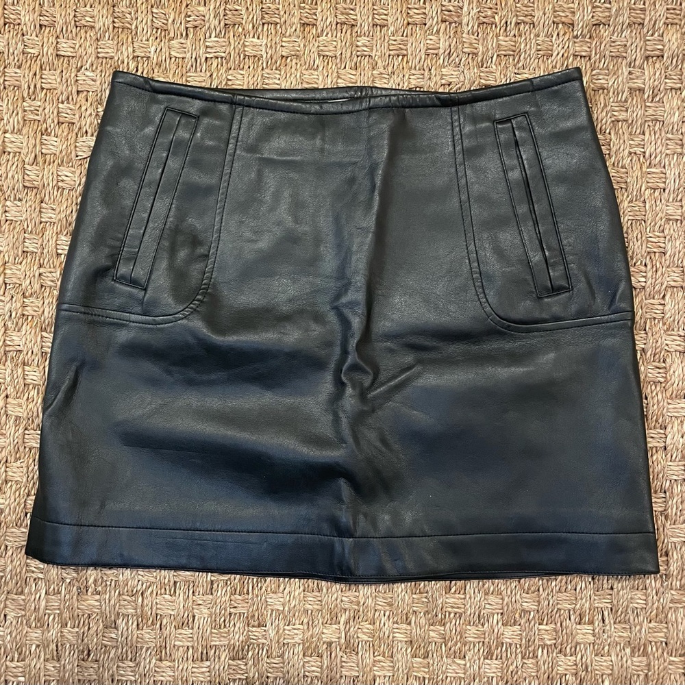 H&M Black Faux Leather Mini Skirt
